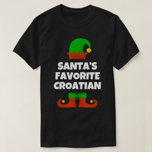 Santa's favoriete Kroatische Gift Funny kerstkro T-shirt (Design voorkant)