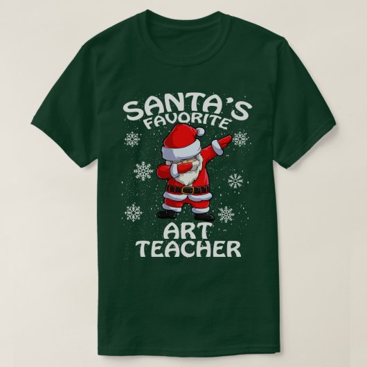 Santas Favoriete kunst leraar Kerstmis T-shirt (Design voorkant)