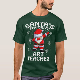 Santas Favoriete kunst leraar Kerstmis T-shirt