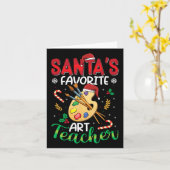 Santas Favoriete Kunstleraar Funny Kerstmis P Kaart (Gele Bloem)
