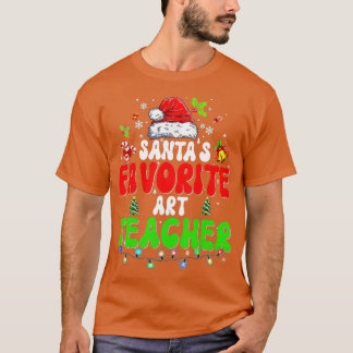 Santas Favoriete Kunstleraar Kerstmis Kerstman H T-shirt