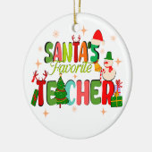 Santa's favoriete leraar.Gepersonaliseerde leraar  Keramisch Ornament (Links)