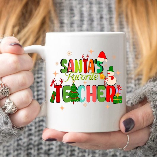 Santa's favoriete leraar.Gepersonaliseerde leraar Koffiemok