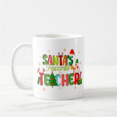 Santa's favoriete leraar.Gepersonaliseerde leraar Koffiemok (Links)
