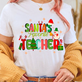 Santa's favoriete leraar.Gepersonaliseerde leraar  T-shirt