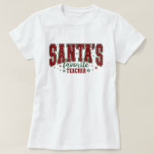 Santa's favoriete leraar Glitter T-shirt (Design voorkant)