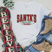Santa's favoriete leraar Glitter T-shirt