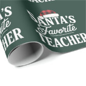 Santa's Favoriete Leraar Kerst Leerlingen Cadeaupapier (Rol Hoek)