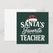 Santa's Favoriete Leraar Kerst Leerlingen Kaart (Voorkant / Achterkant)