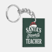 Santa's Favoriete Leraar Kerst Leerlingen Sleutelhanger (Voorkant Links)