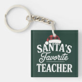 Santa's Favoriete Leraar Kerst Leerlingen Sleutelhanger (Voorkant)