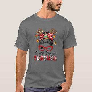Santa's favoriete leraar kerstman Funny Bun T-shirt
