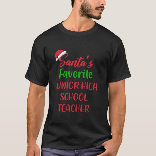Santas Favoriete leraar middelbare school Christm T-shirt (Voorkant)