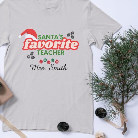 Santa's favoriete lerares  t-shirt