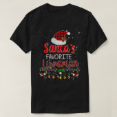 Santas Favoriete Librarian Kerstmis T-shirt (Design voorkant)