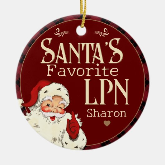 Santa's Favoriete LPN Keramisch Ornament (Voorkant)