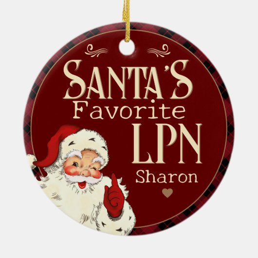 Santa's Favoriete LPN Keramisch Ornament (Achterkant)