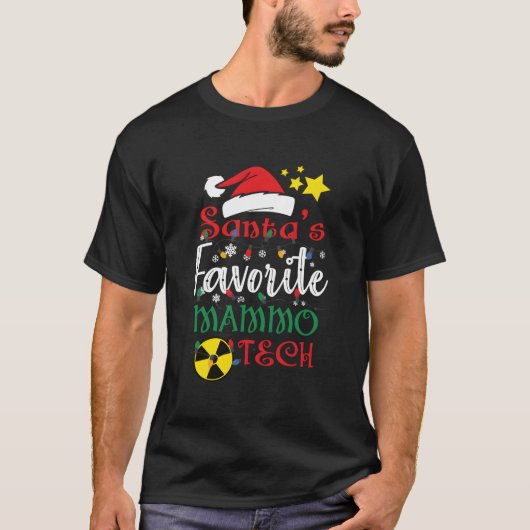 Santa's Favoriete Mammo Tech Mammografie T-shirt (Voorkant)