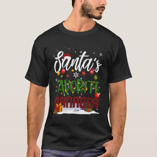 Santa's favoriete manager familie matching groep C T-shirt (Voorkant)