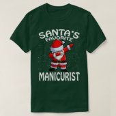 Santas Favoriete Manicurist Kerstmis T-shirt (Design voorkant)