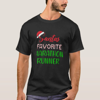 Santa's favoriete marathonloper Pajama Kerstmis T-shirt