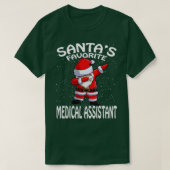 Santas Favoriete Medisch Assistent Kerstmis T-shirt (Design voorkant)