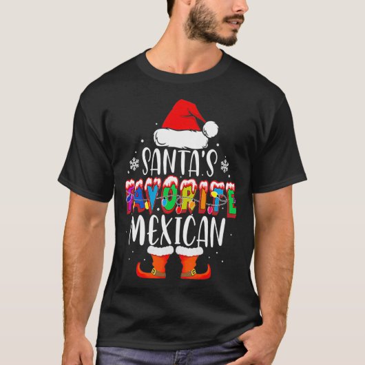 Santas Favoriete Mexicaanse Funny Kerstkerstkerstc T-shirt (Voorkant)