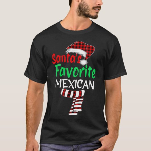 Santa's favoriete Mexicaanse kerstkerstkerstkerstk T-shirt (Voorkant)