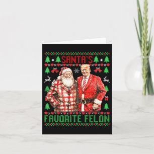 Santa's Favoriete-misdadiger Grappig 2024 Trump Ke Kaart