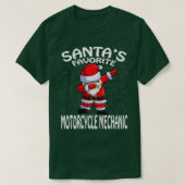 Santas Favoriete Motorfiets Mechanische Kerstmis T-shirt (Design voorkant)