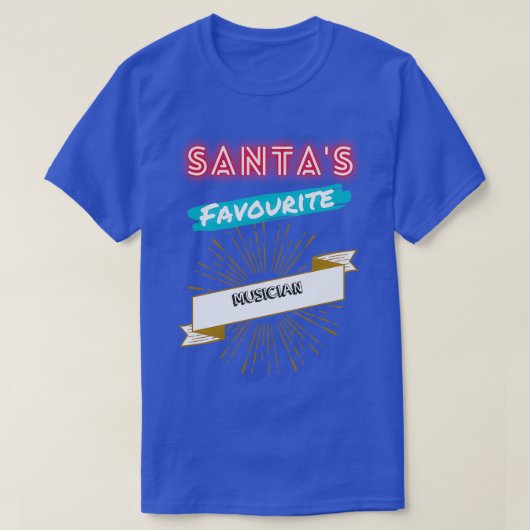 Santas favoriete Musician Chrismas T-shirt (Design voorkant)