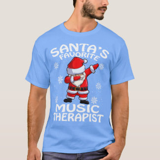 Santas Favoriete Muziek Therapeut Kerstmis T-shirt