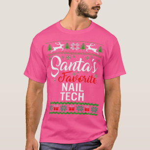 Santas Favoriete Nail Tech-kerst Ugly familie T-shirt