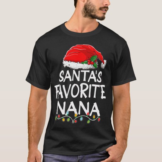 Santa's favoriete Nana kerstkerstkerstkerstboom l T-shirt (Voorkant)