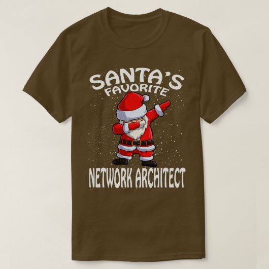 Santas Favoriete Netwerk Architect Kerstmis T-shirt (Design voorkant)