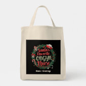 Santa's favoriete OBGYN Nurse  traktatie Tote Bag (Achterkant)