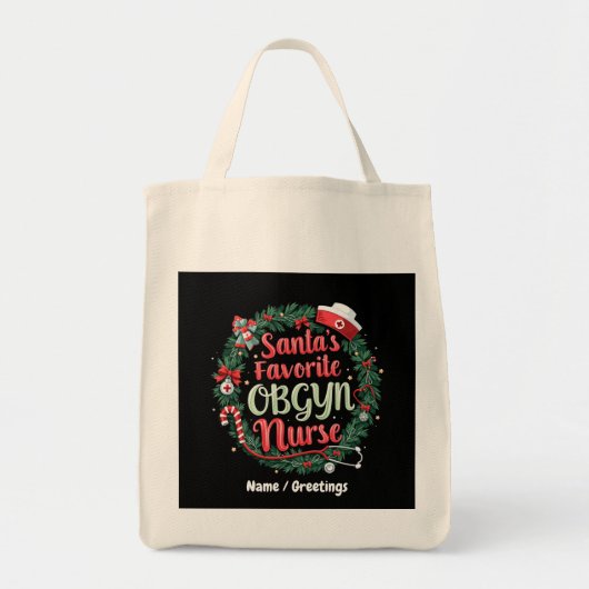 Santa's favoriete OBGYN Nurse  traktatie Tote Bag (Voorkant)