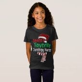 Santa's favoriete oncologie zuster kerstkerstkerst t-shirt (Voorkant volledig)