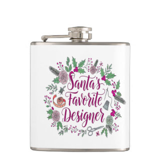 Santa's favoriete ontwerper Kerstmis naaien cadeau Heupfles