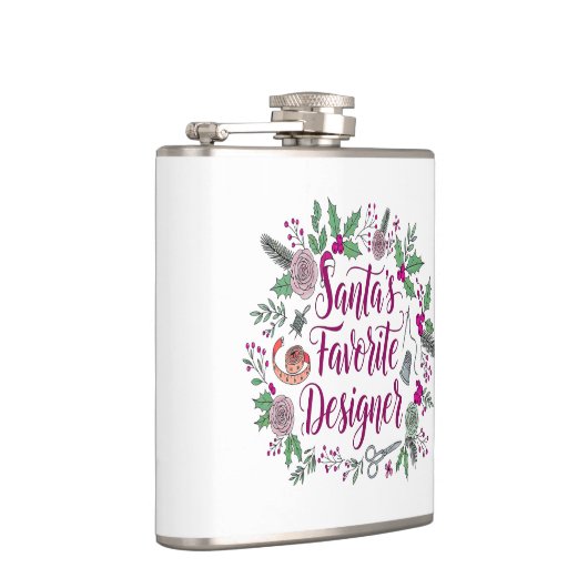 Santa's favoriete ontwerper Kerstmis naaien cadeau Heupfles (Rechts)