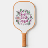 Santa's favoriete ontwerper Kerstmis naaien cadeau Pickleball Paddle (Voorkant)
