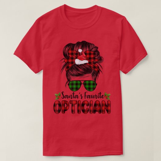 Santas Favoriete Opticien Red Pset Funny Santa Chr T-shirt (Design voorkant)