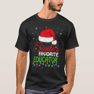 Santa's favoriete opvoeder Santa Hat Lights Funny  T-shirt