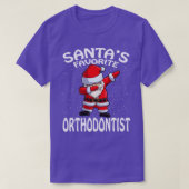 Santas Favoriete Orthodontist Kerstmis T-shirt (Design voorkant)