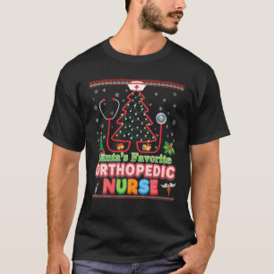 Santa's favoriete orthopedische kerstboom S T-shirt