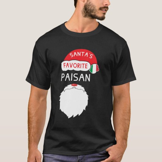 Santa's favoriete Paisan Grappige Italiaanse Pride T-shirt (Voorkant)