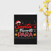 Santa's Favoriete Para Christmas Paraprofessional  Kaart (Gele Bloem)