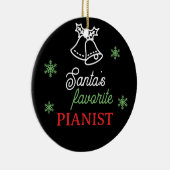 Santa's favoriete pianist foto piano sleutel zwart keramisch ornament (Rechts)