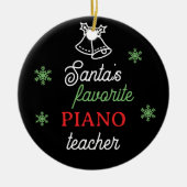 Santa's favoriete piano leraar foto piano sleutel keramisch ornament (Voorkant)