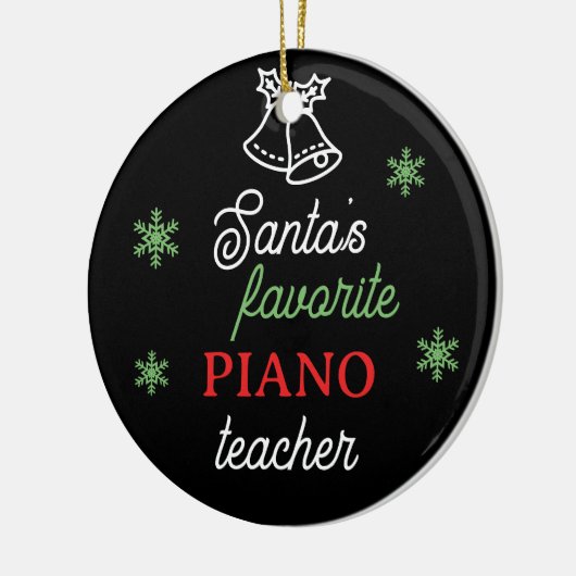 Santa's favoriete piano leraar foto piano sleutel keramisch ornament (Links)